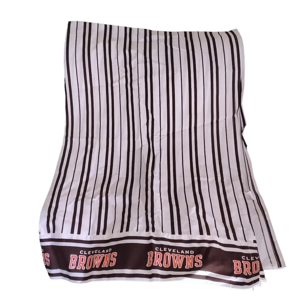 Vintage Dan River Cleveland Browns Twin Flat Sheet NFL Brown White Percale